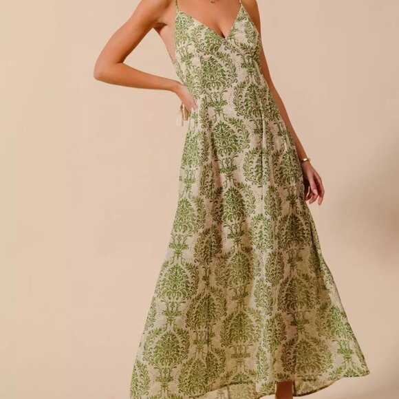 So Me Dresses & Skirts - SO ME Damask Floral Summer Maxi Flowy‎ Dress With Open Back